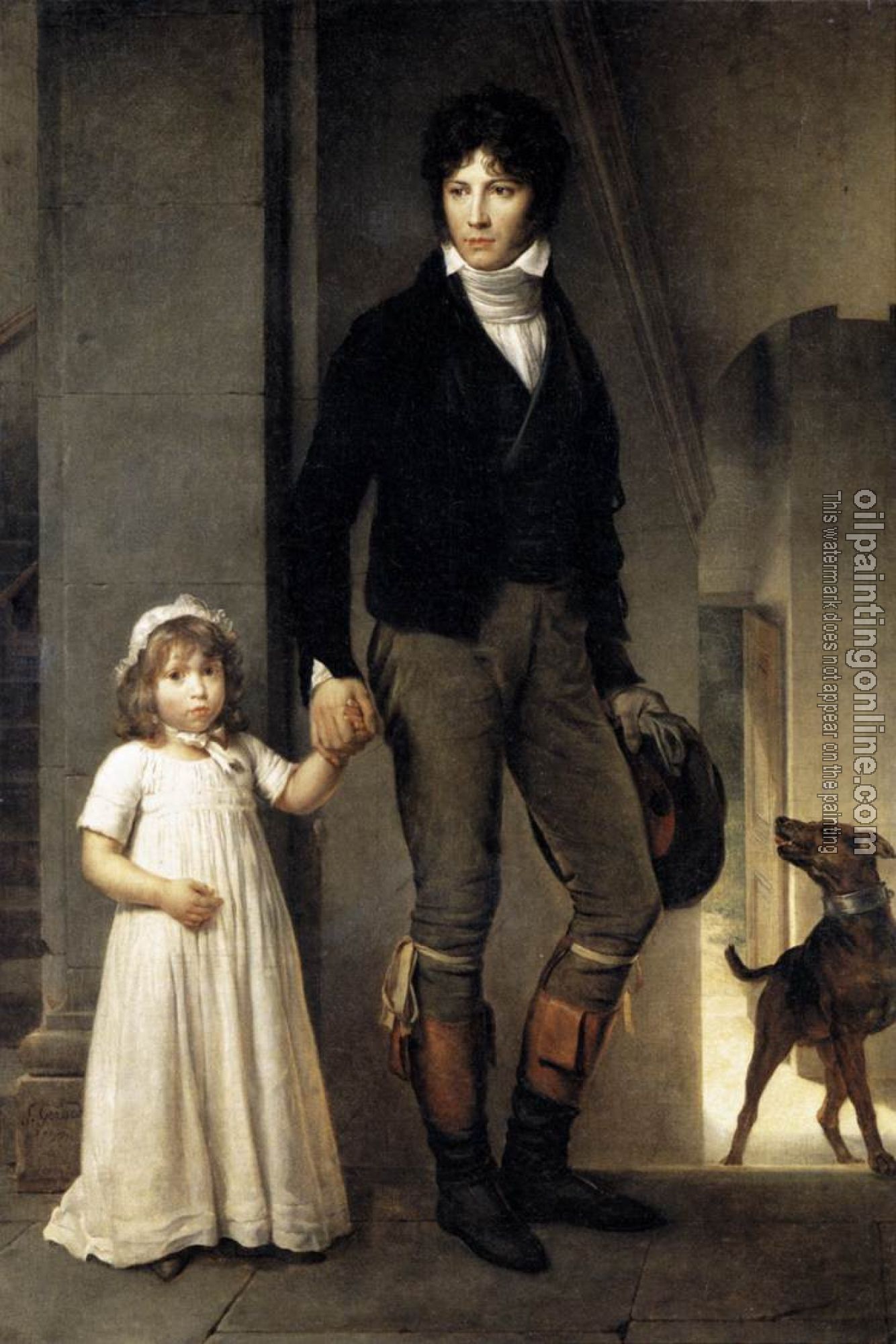 Francois Gerard - Jean Baptist Isabey Miniaturist With His Daughter